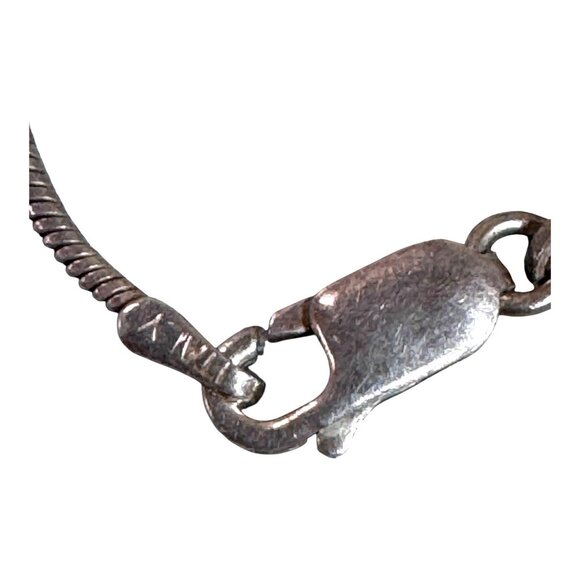 Sterling Silver Italy Snake Chain Necklace W/ Pearl & Stone Charms 16" Italian - Picture 10 of 11